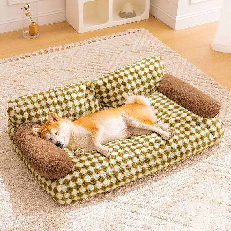 FunnyFuzzy Plaid Dog & Cat Couch Bed Gift for Dog