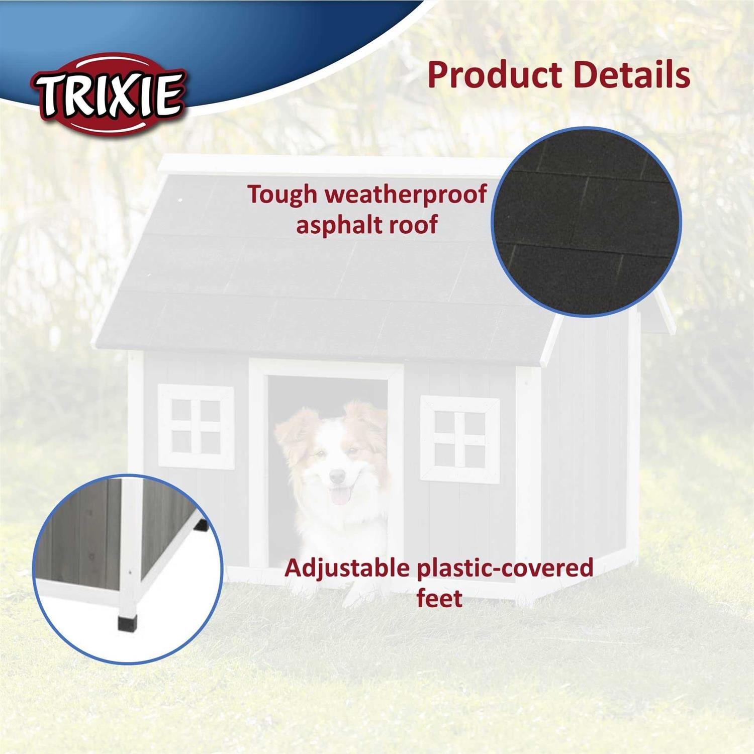Trixie Pet Natura Barn Style Dog House Gray
