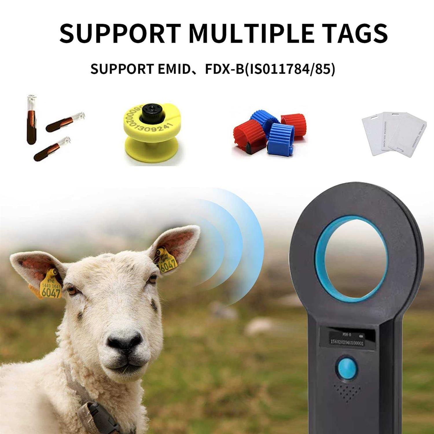 Pet Microchip Scanner Animal Microchip Tag Reader Scanner,Three Ways to Connect,Recognize Quickly,Identify The Farther Distance