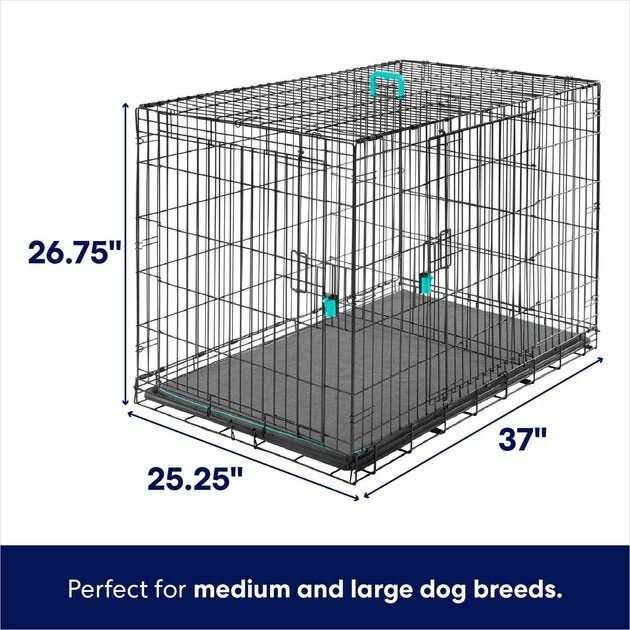 Frisco Enhanced Lock Double Door Fold Carry Wire Dog Crate Mat Kit
