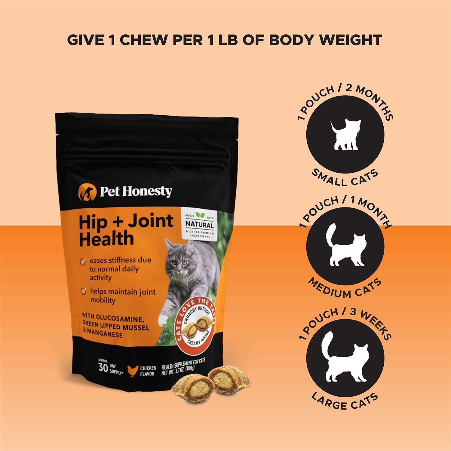 Pet Honesty Cat Hip & Joint Health Dual Texture Chews