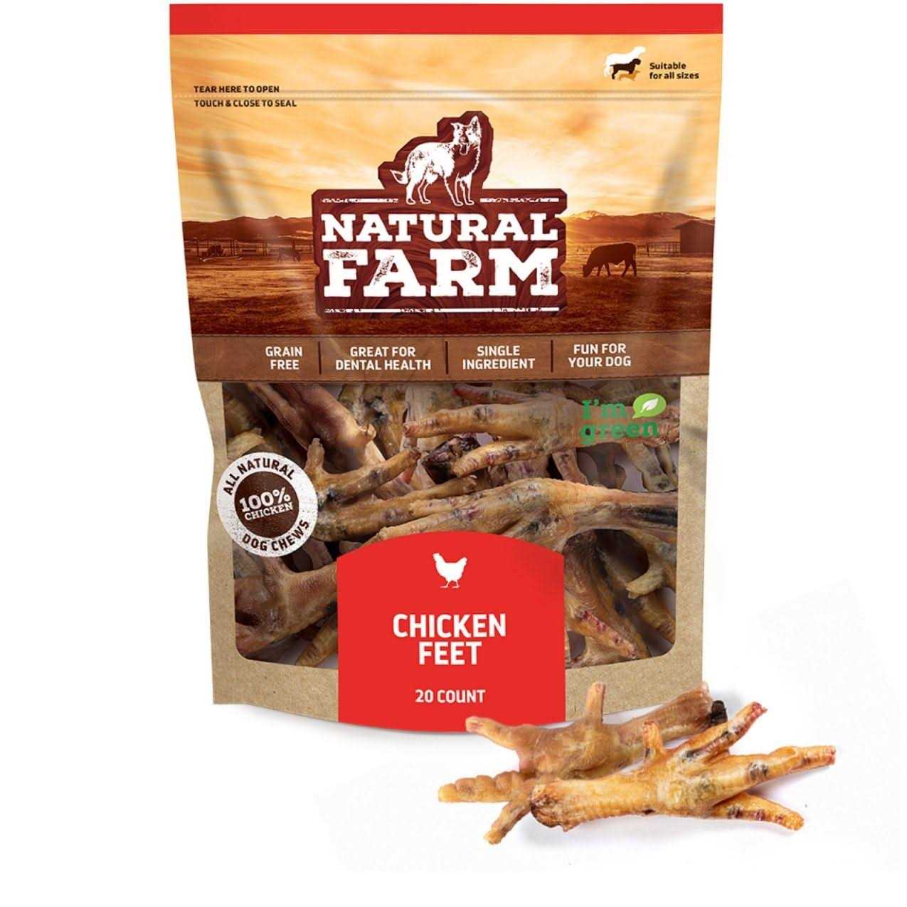 Natural Farm Nail-Free Chicken Feet Dog Treats 100 Free-Range Air Dried Chicken Feet