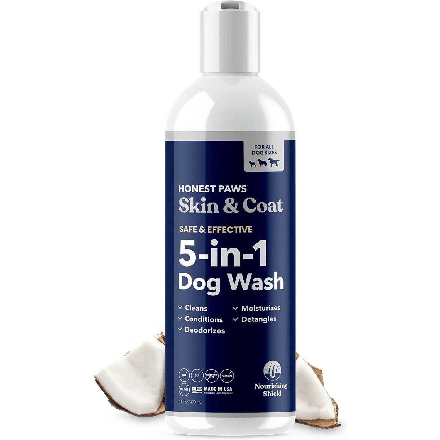 Honest Paws Dog Shampoo and Conditioner 5-in-1 for Allergies and Dry