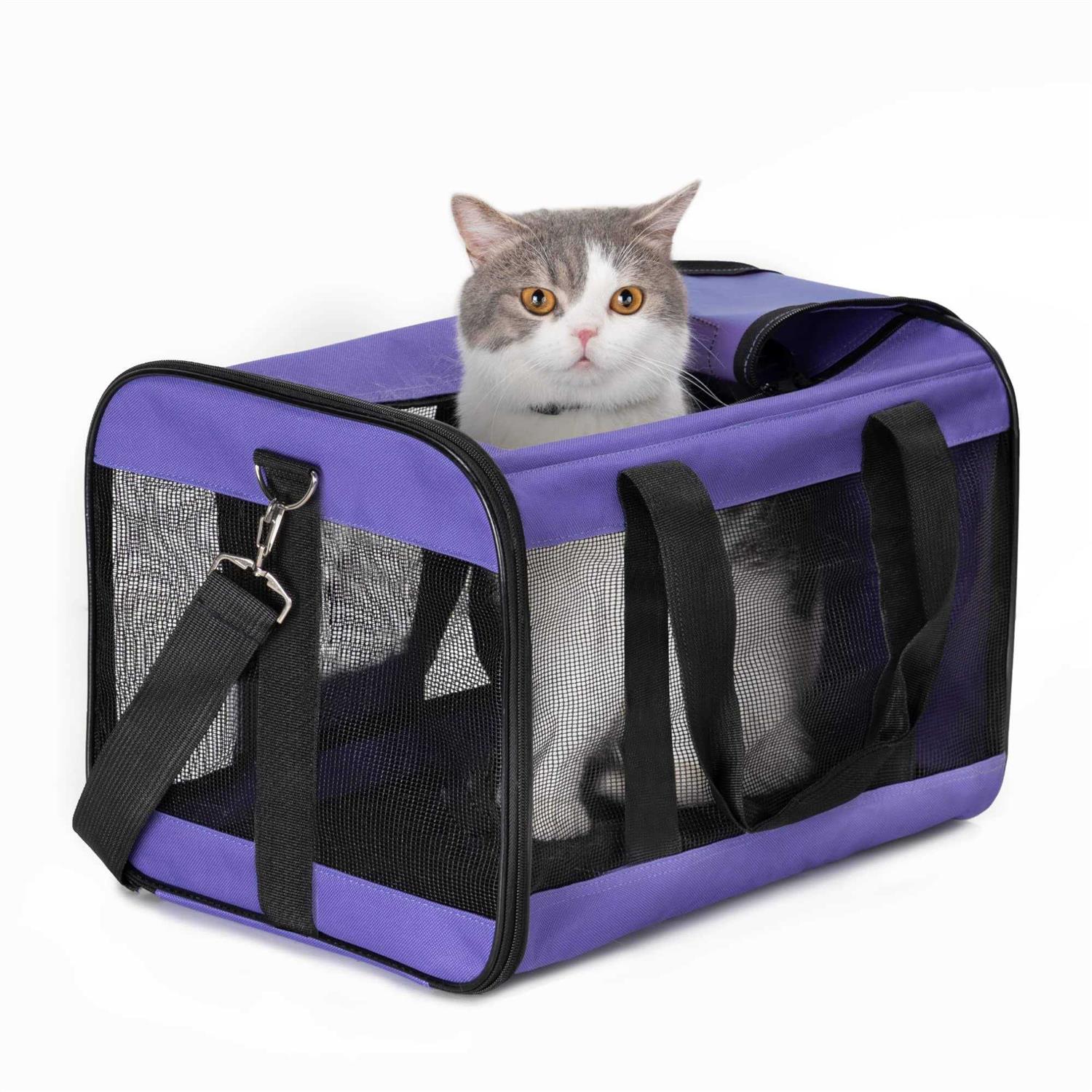 Conlun Cat Carrier Airline Approved Soft-Sided Dog Carrier with Inner Safety Leash