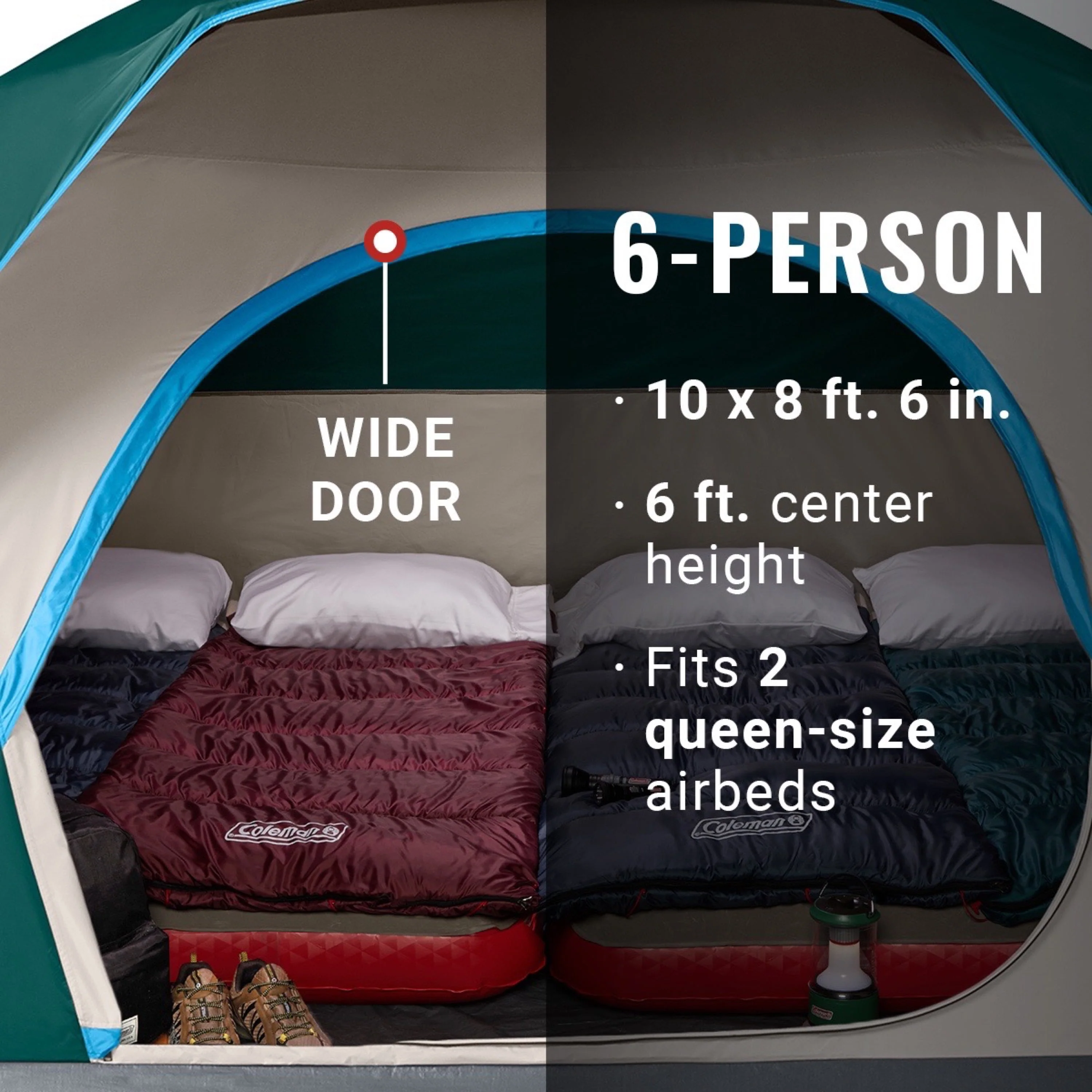 Coleman 6-Person Skydome Camping Tent, Evergreen - news-ruruana