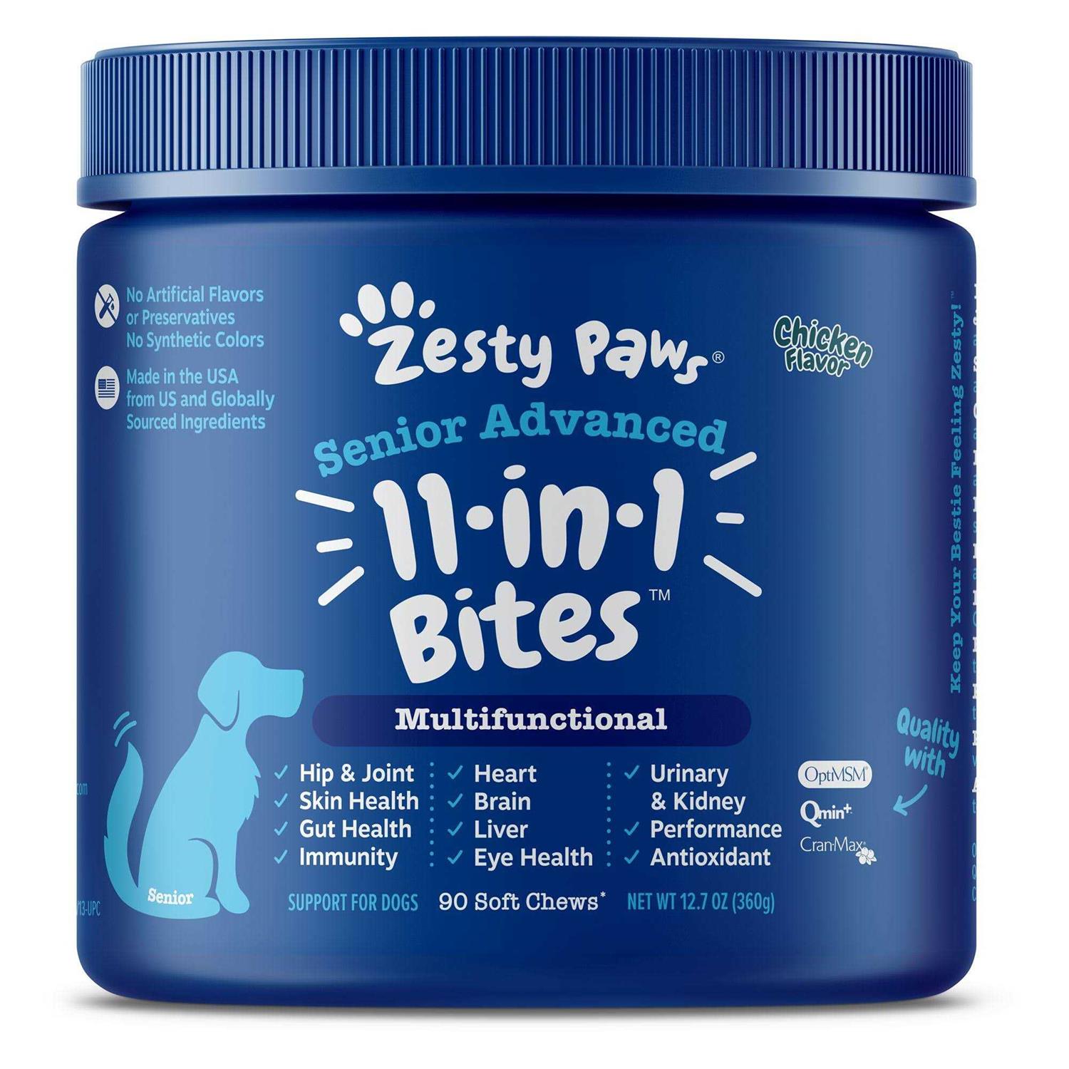 Zesty Paws Senior Advanced 11-in-1 Multivitamin Bites for Dogs
