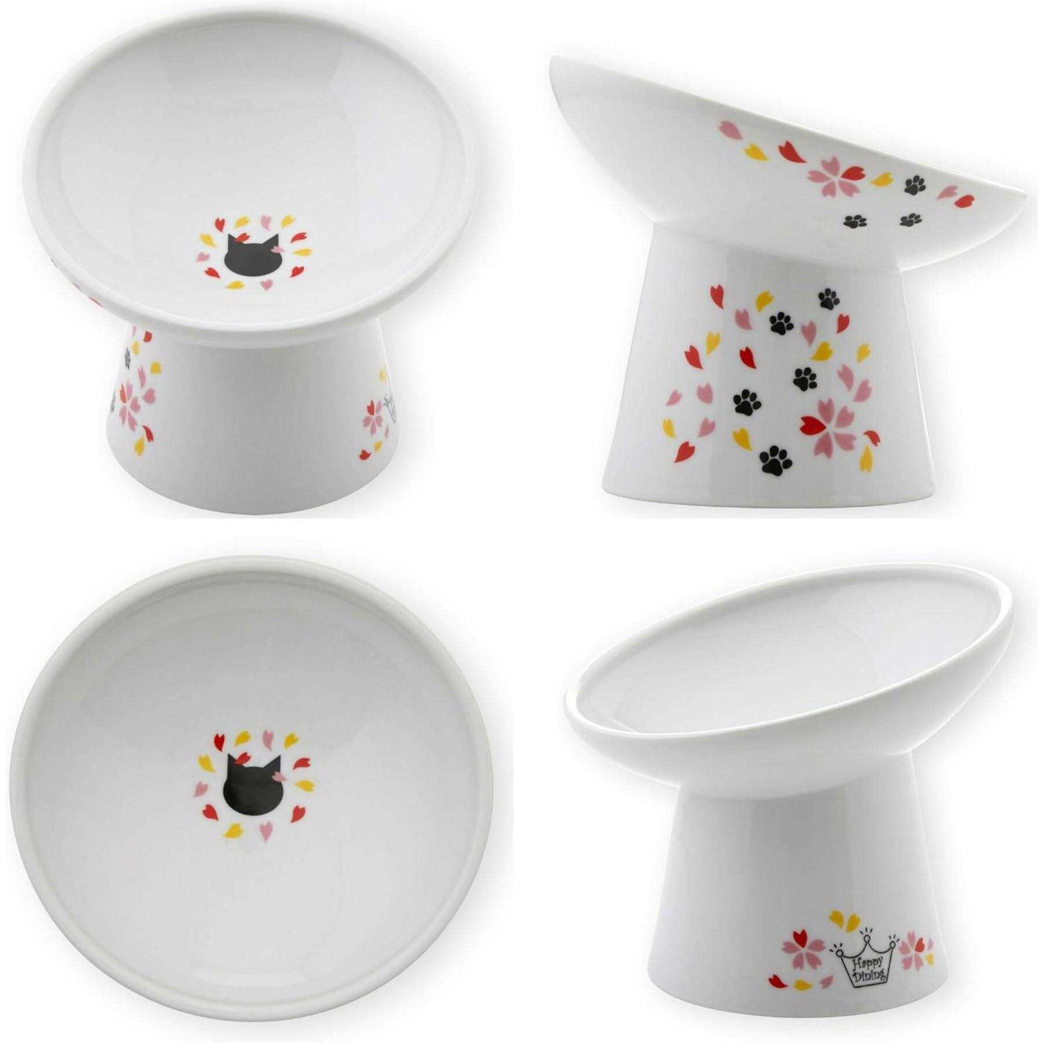 Necoichi Extra Wide Raised Cat Food Bowl