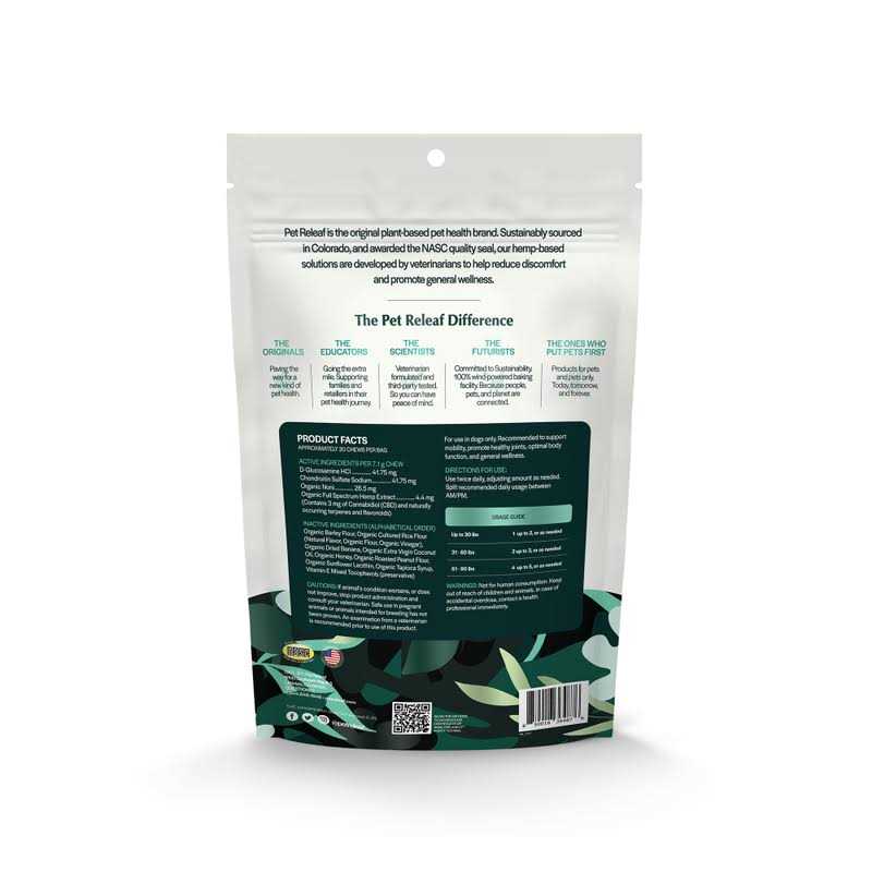 Pet Releaf Hip & Joint Releaf Peanut Butter & Banana Flavor Edibites for Small Dogs