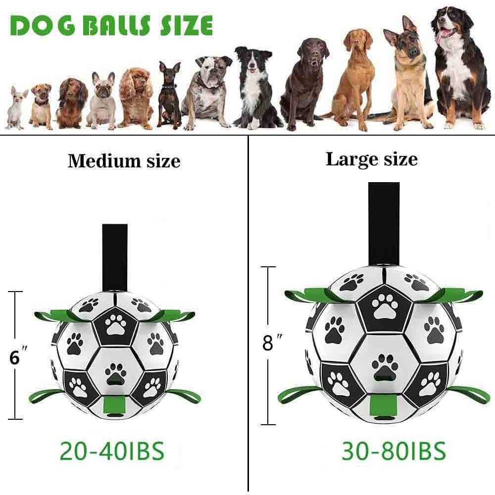Canmilar Dog Toys Soccer Ball with Straps Interactive Dog Toys for Tug of War