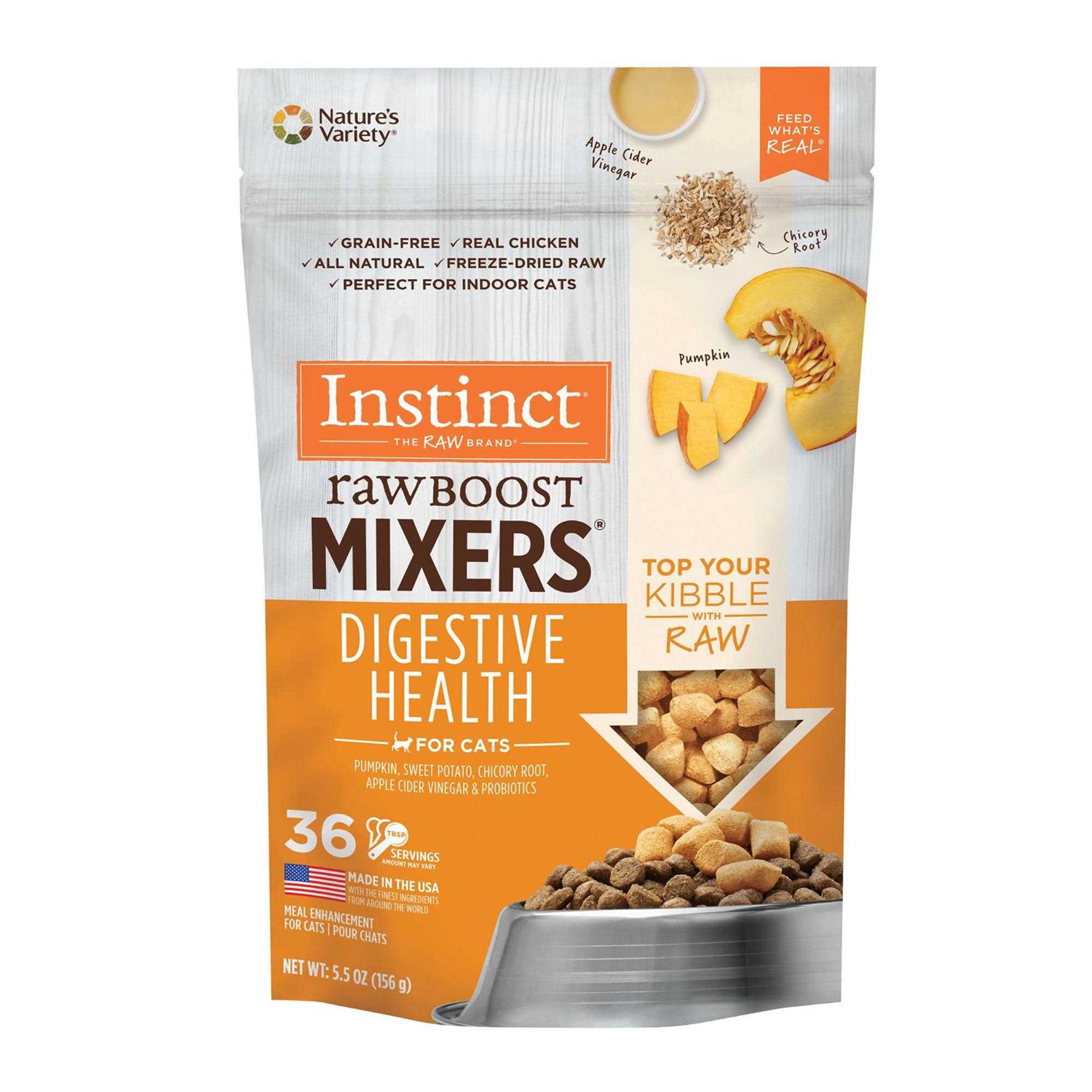 Instinct Freeze Dried Raw Boost Mixers Grain Free Digestive Health Recipe Cat Food Topper