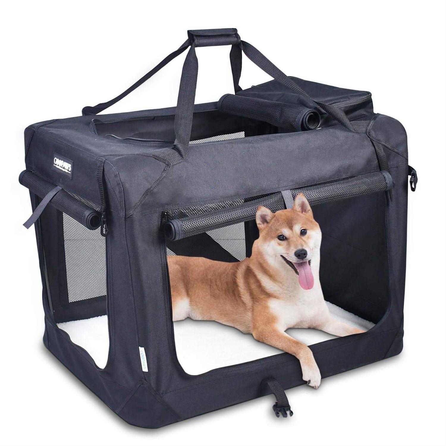 Jespet 3-Door Collapsible Soft-Sided Dog Crate