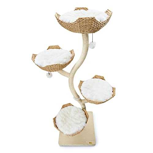 Mau Ivy Modern Cat Tree, White