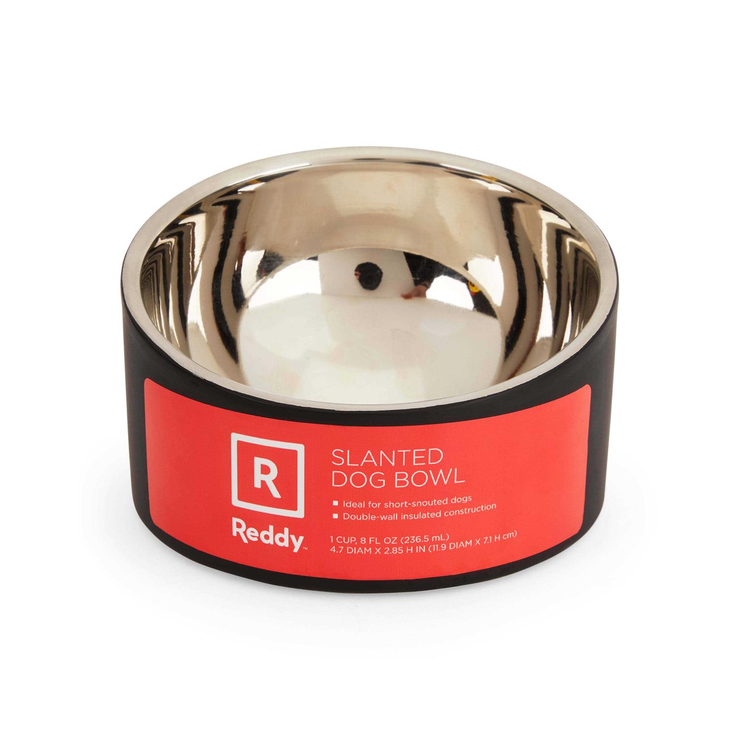 Reddy Slanted Stainless-Steel Slanted Dog Bowl