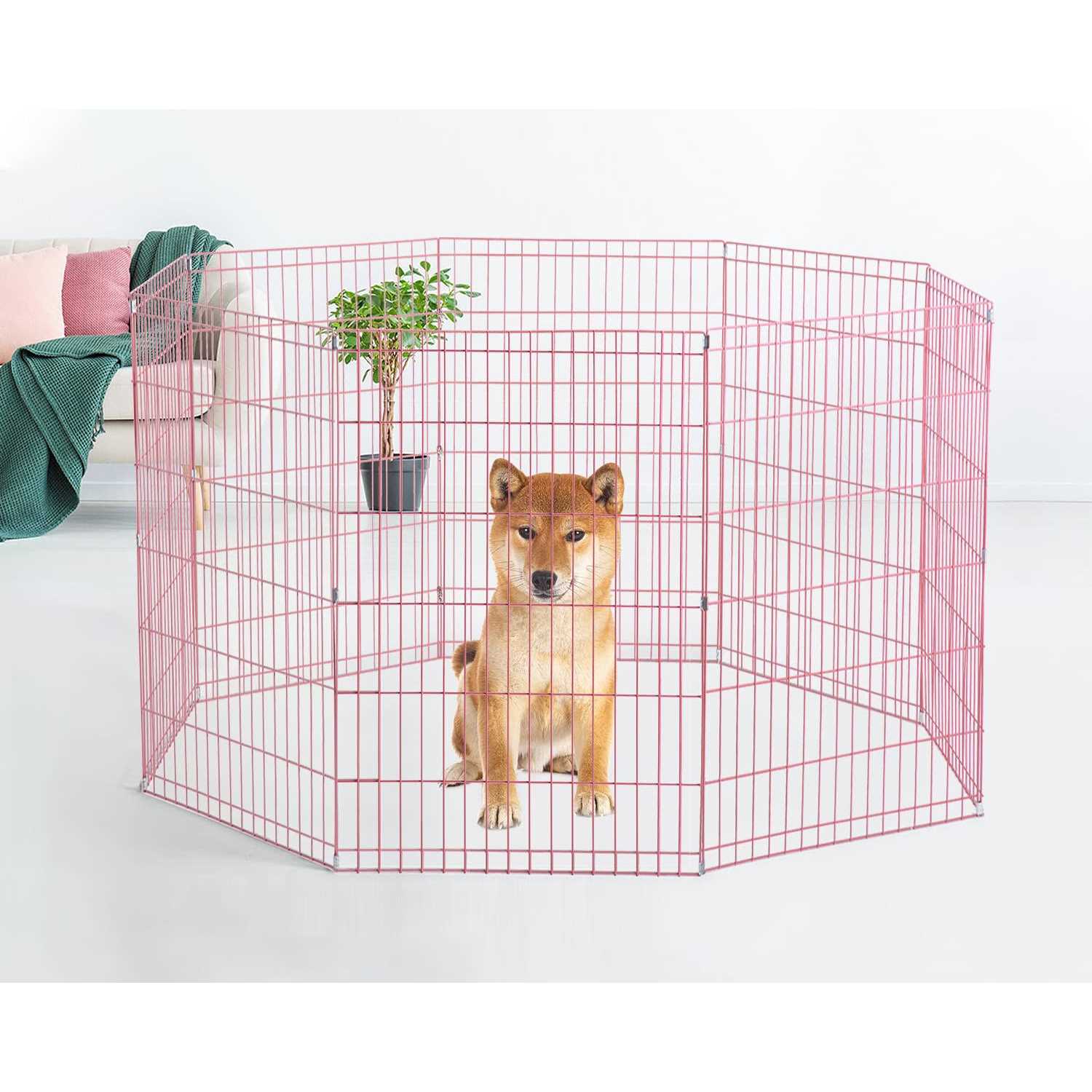 Bestpet 8-Panel Tall Dog Playpen Crate Fence Pet Kennel Play Pen Exercise Cag