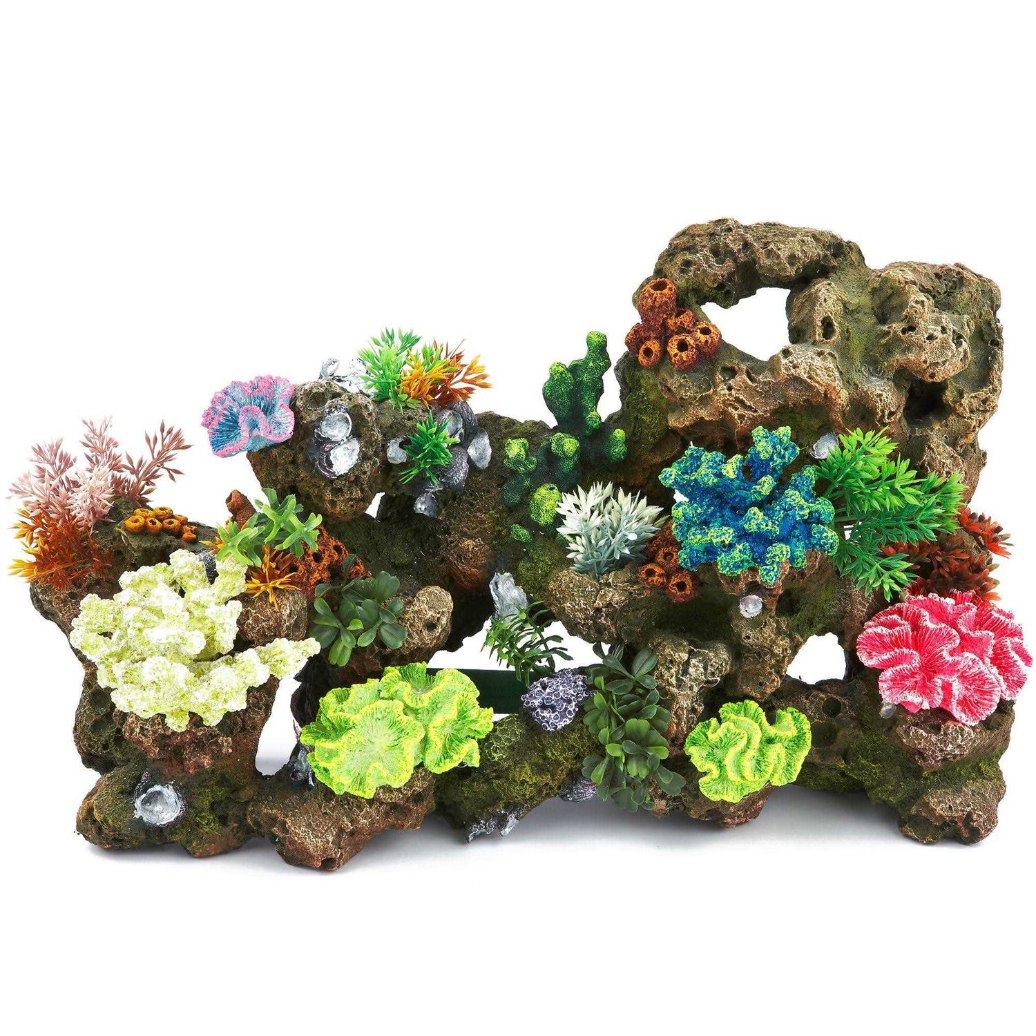Top Fin Stone and Coral Bubbler Aquarium Tank Ornament