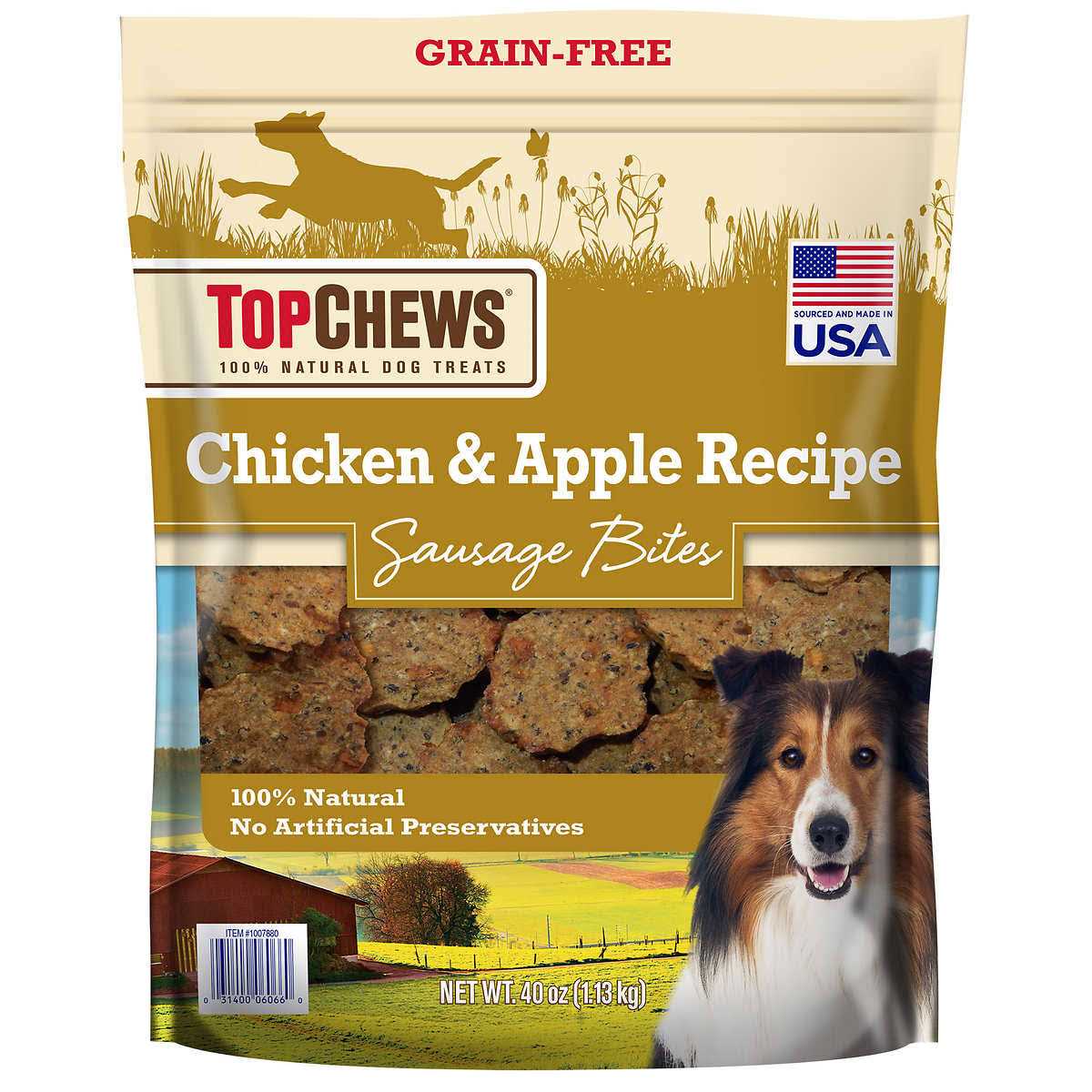 Top Chews Chicken & Apple Recipe 100% Natural Dog Treats