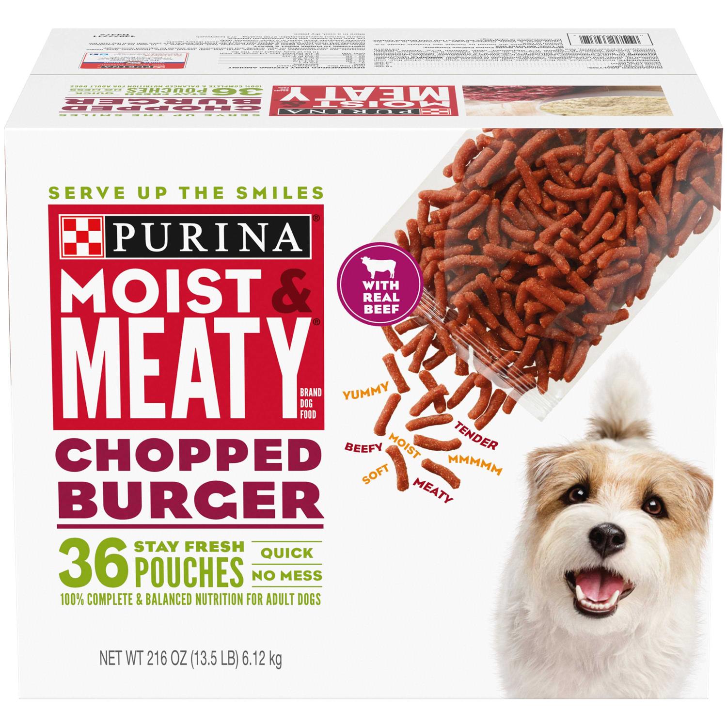 Purina Moist & Meaty Dog Food Chopped Burger