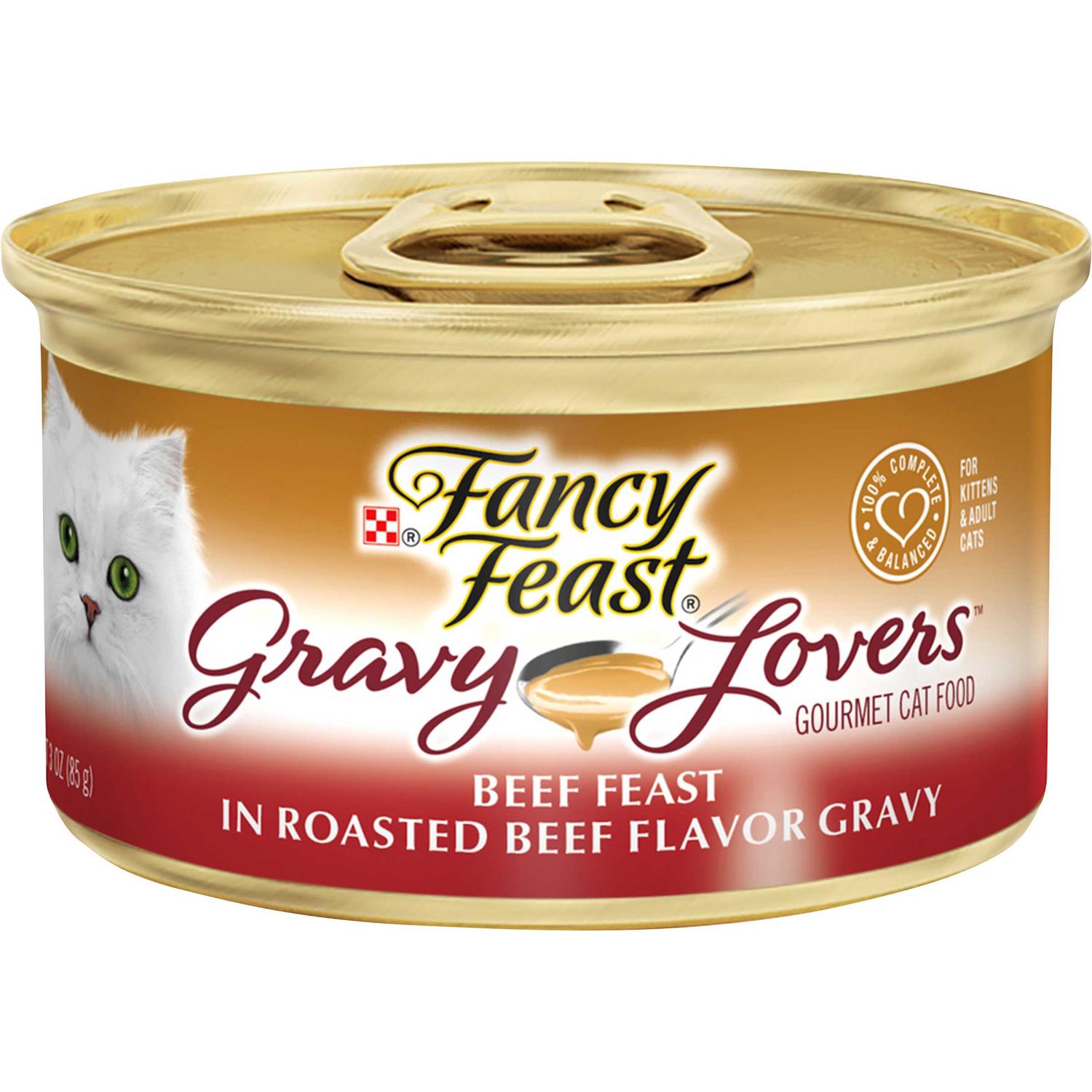 Fancy Feast Gravy Lovers Beef Feast Canned Cat Food, 3-oz, case of 24