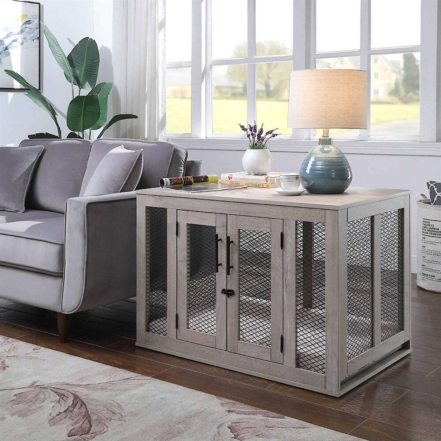 Unipaws Dog Crate with Cushion and Tray