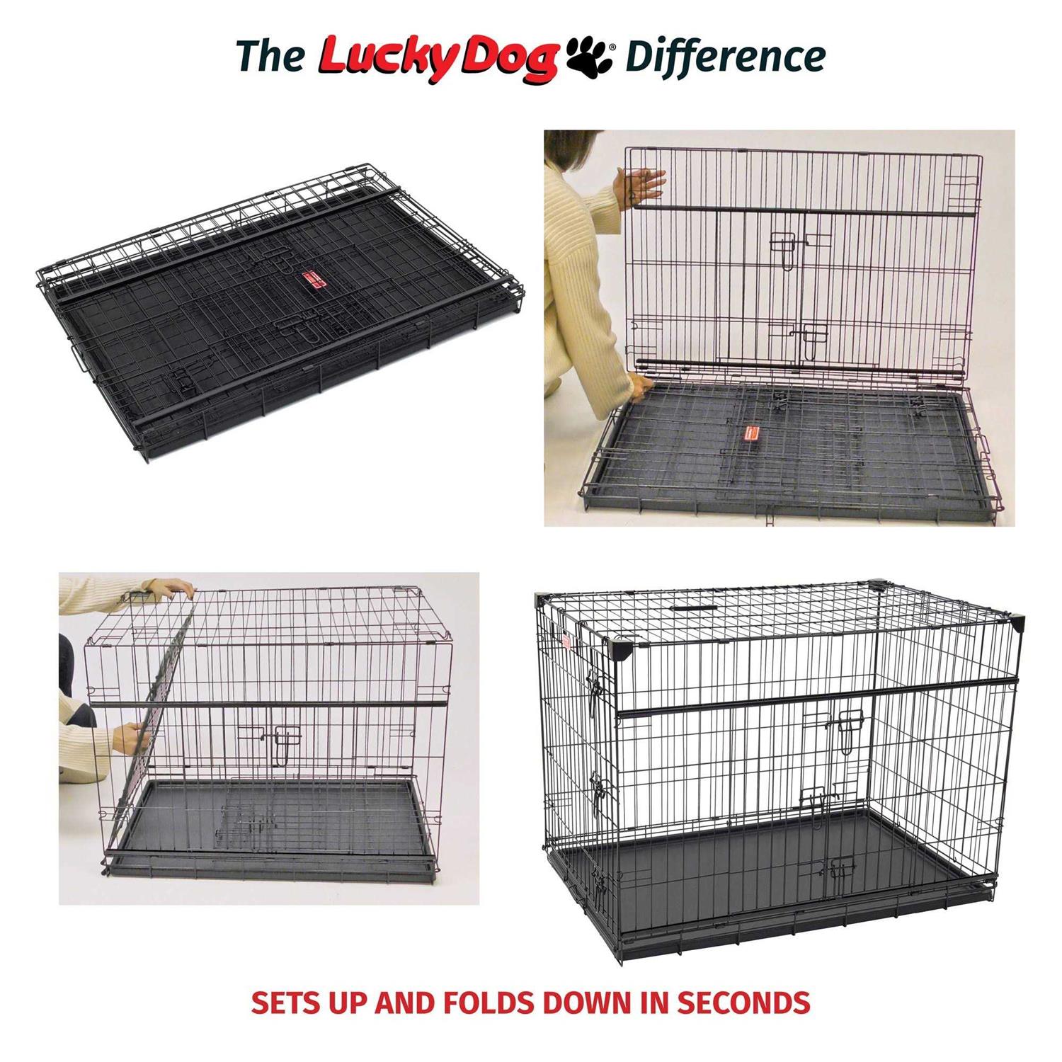 Lucky Dog Sliding Double Door Dog Crate