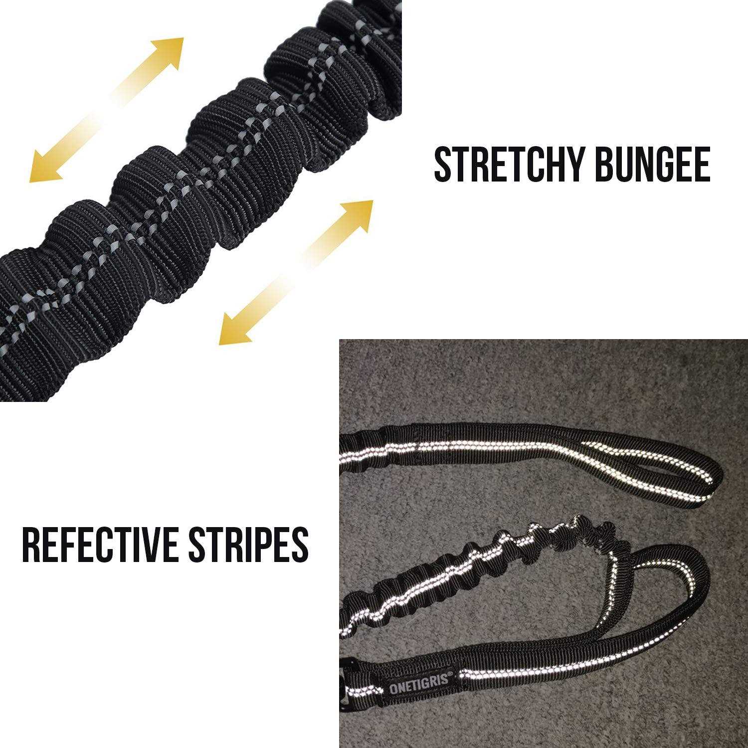 OneTigris Tactical Dog Training Bungee Leash with 2 Control Handle Quick Release Nylon Leads Rope