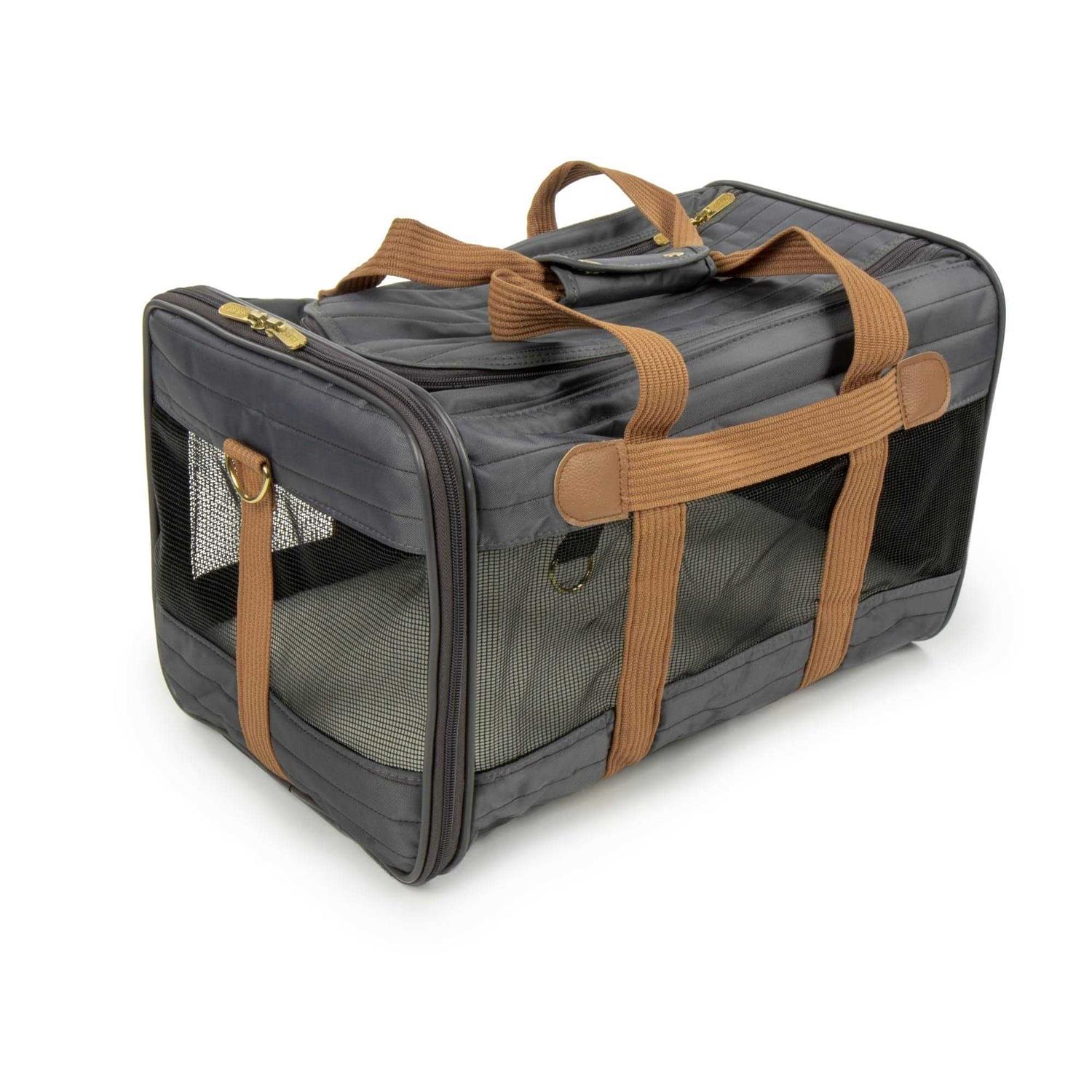 Sherpa Original Deluxe Charcoal and Camel Pet Carrier