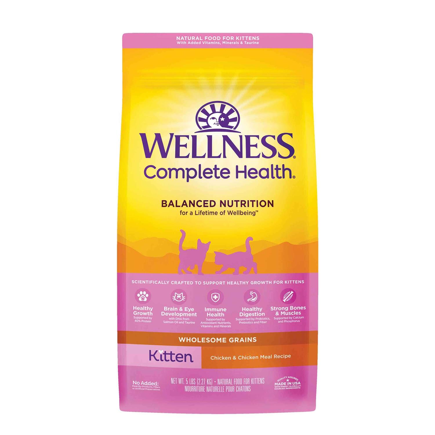Wellness Complete Health Dry Kitten Food with Grains Deboned Chicken
