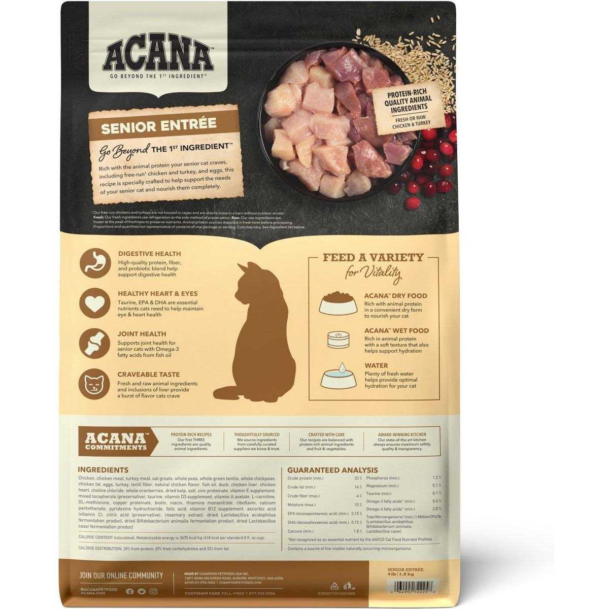 ACANA Senior Entree Chicken, Turkey Dry Cat Food