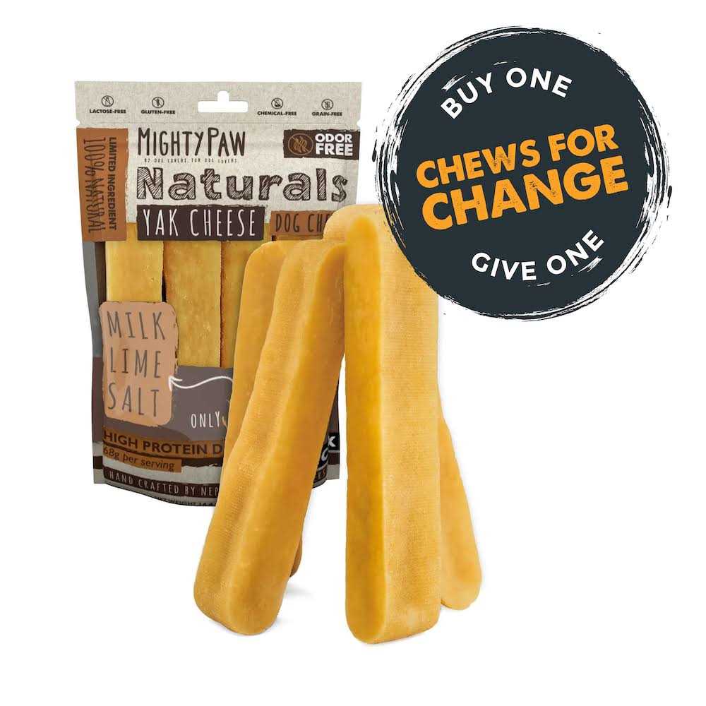 Mighty Paw Yak Cheese Chews for Dogs All-Natural Long Lasting Pet Treats Odorless and Great for Oral Health Limited-Ingredient