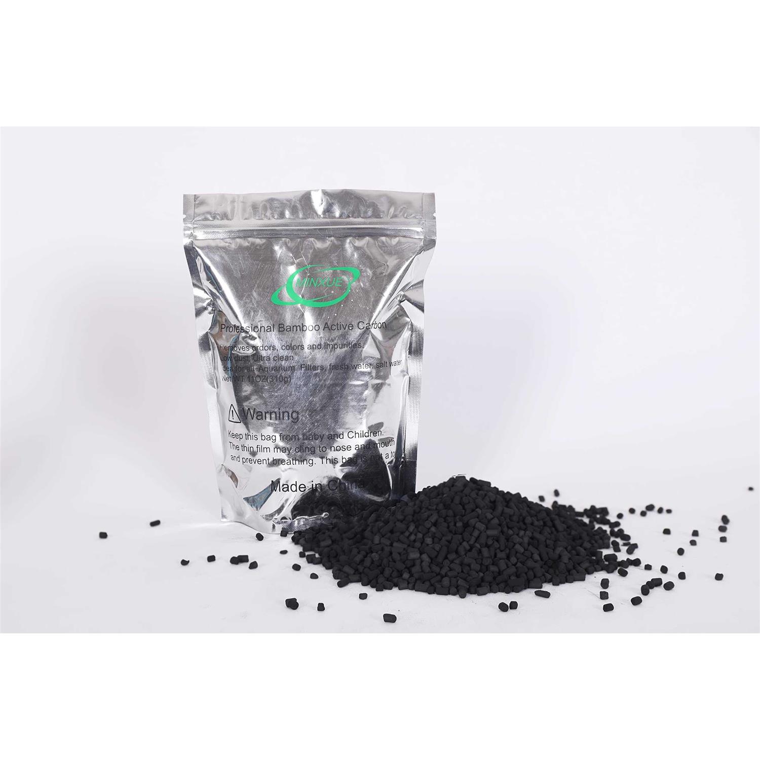 Minxue Activated Carbon Aquarium Bamboo Charcoal Pellets Clear Than Coal Filter Media Accessories with mesh Bag