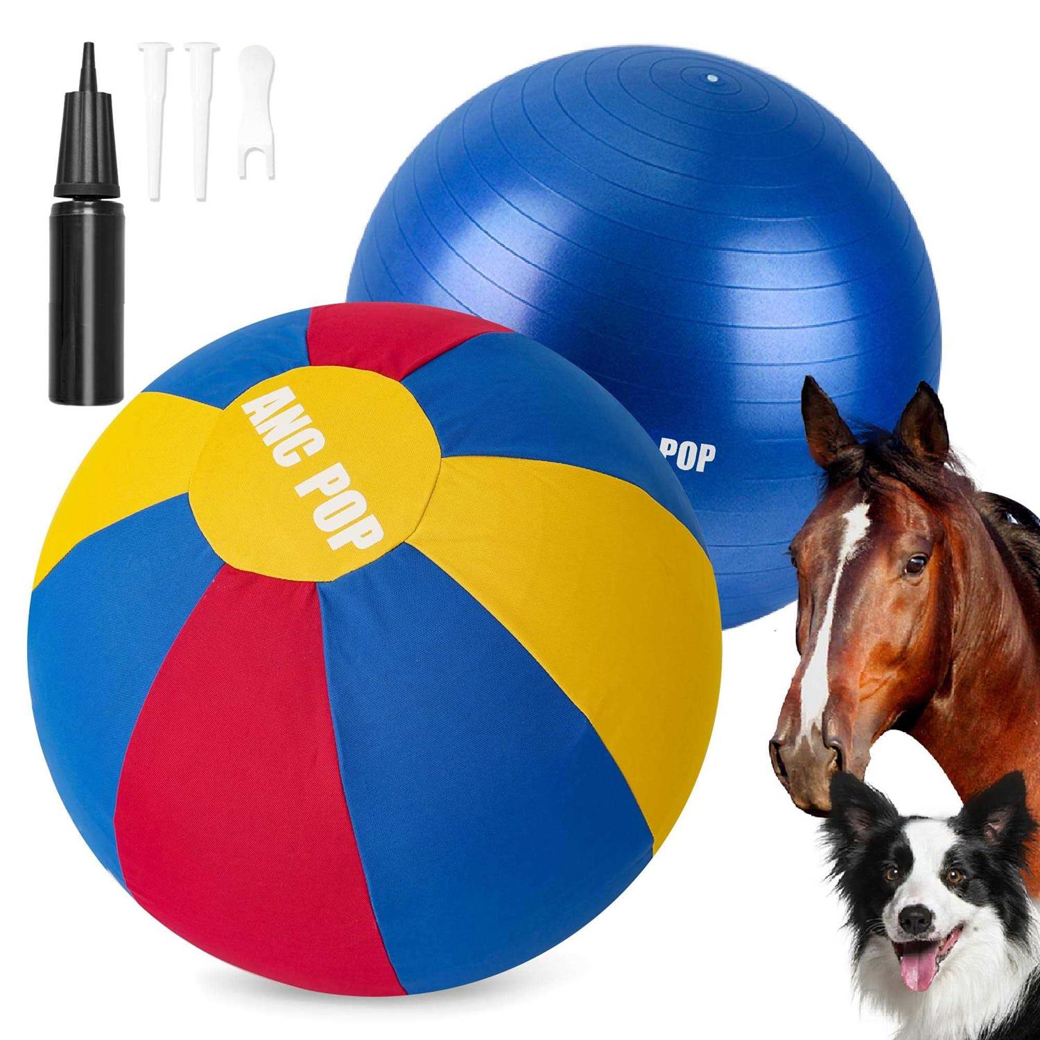 ANC POP Herding Ball for Dogs Horse Ball & Ball Cover 25 Ball for Horses Large with Hand Pump for Play Herding Ball Herding Ball Horse Toys