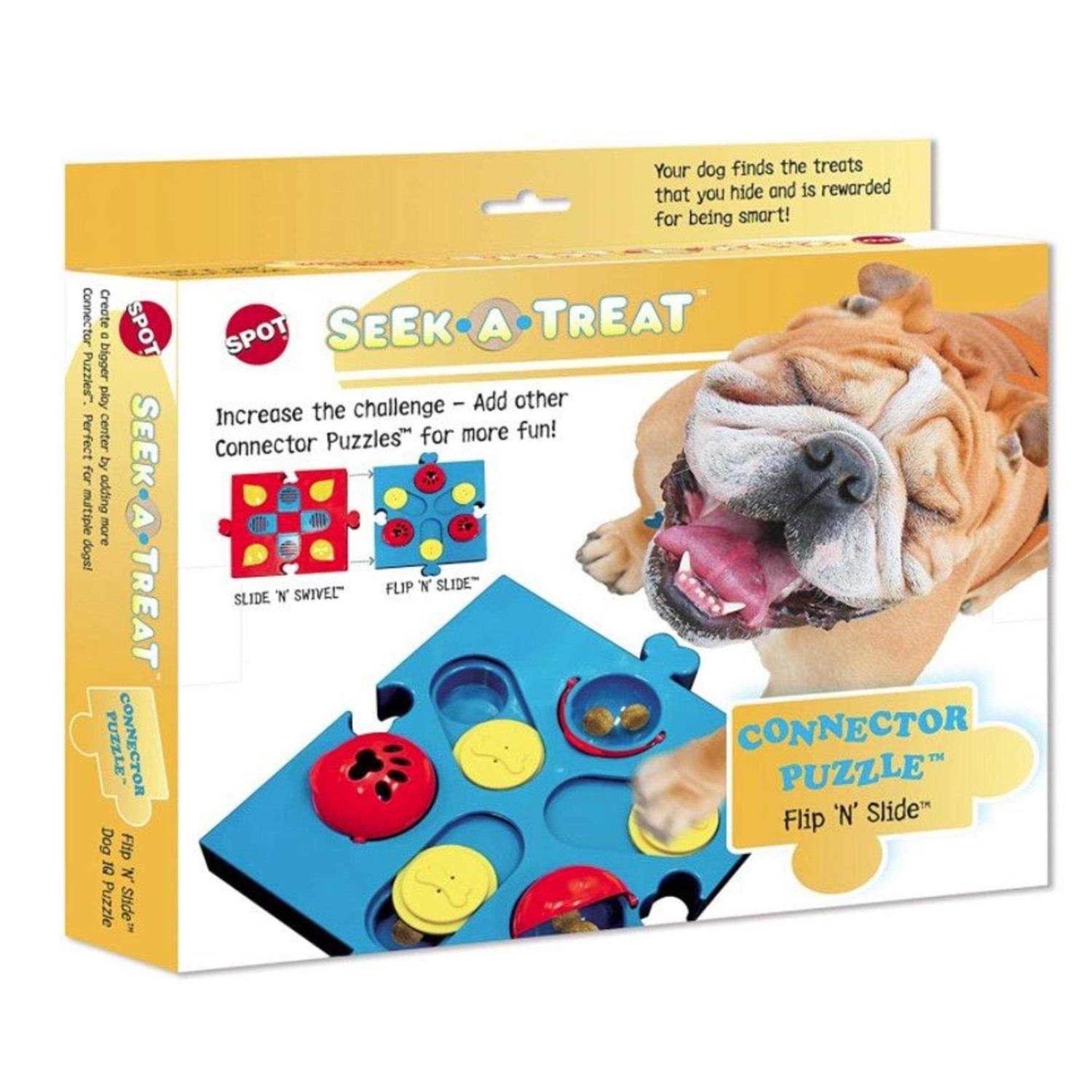 Spot Seek A Treat Flip N Slide Connector Puzzle Interactive Dog Treat and Toy Puzzle