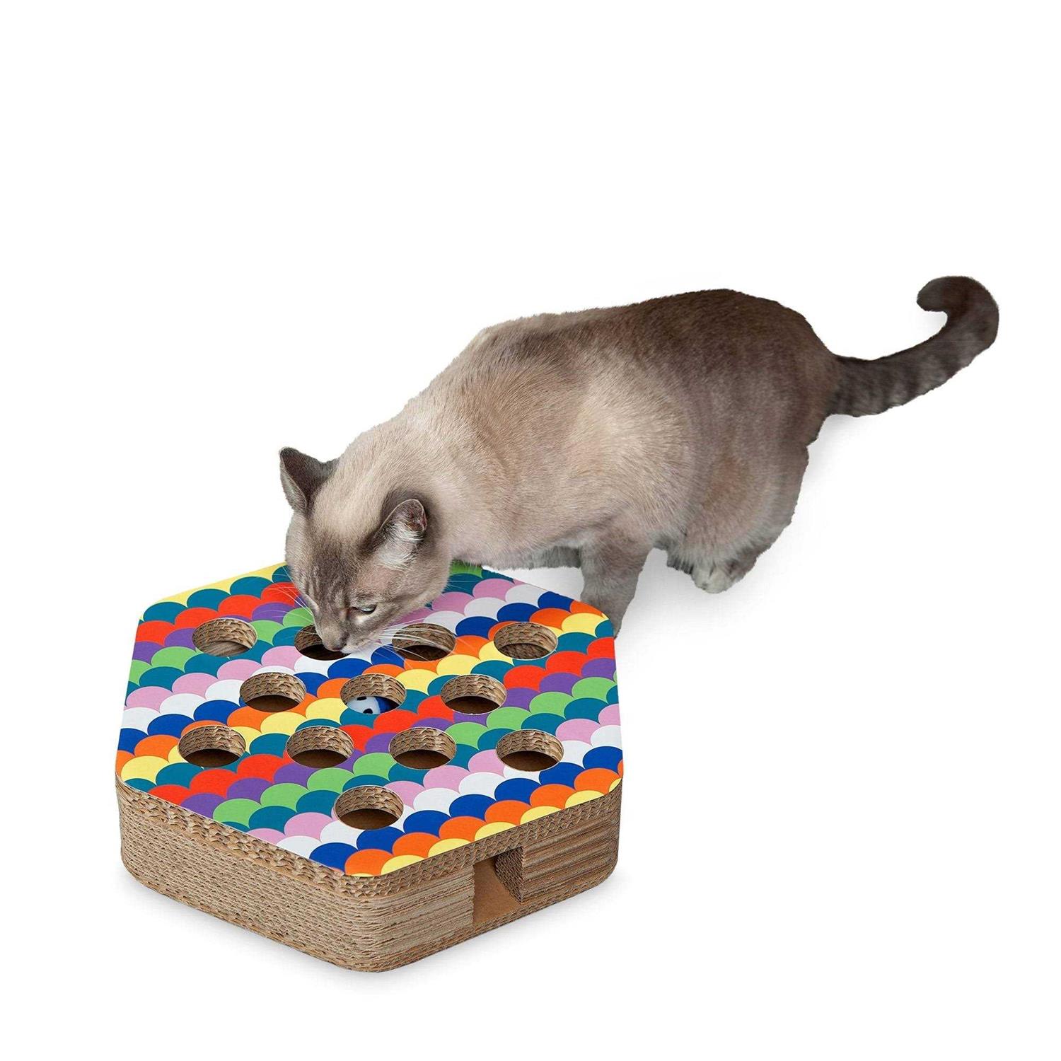 FurHaven Hexagon Busy Box Cat Scratcher