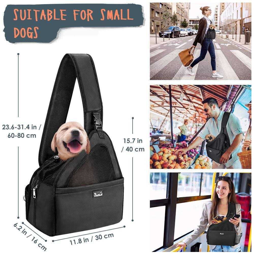 SlowTon Dog Carrier Sling Thick Padded Adjustable Shoulder Strap Dog Carriers for Small Dogs