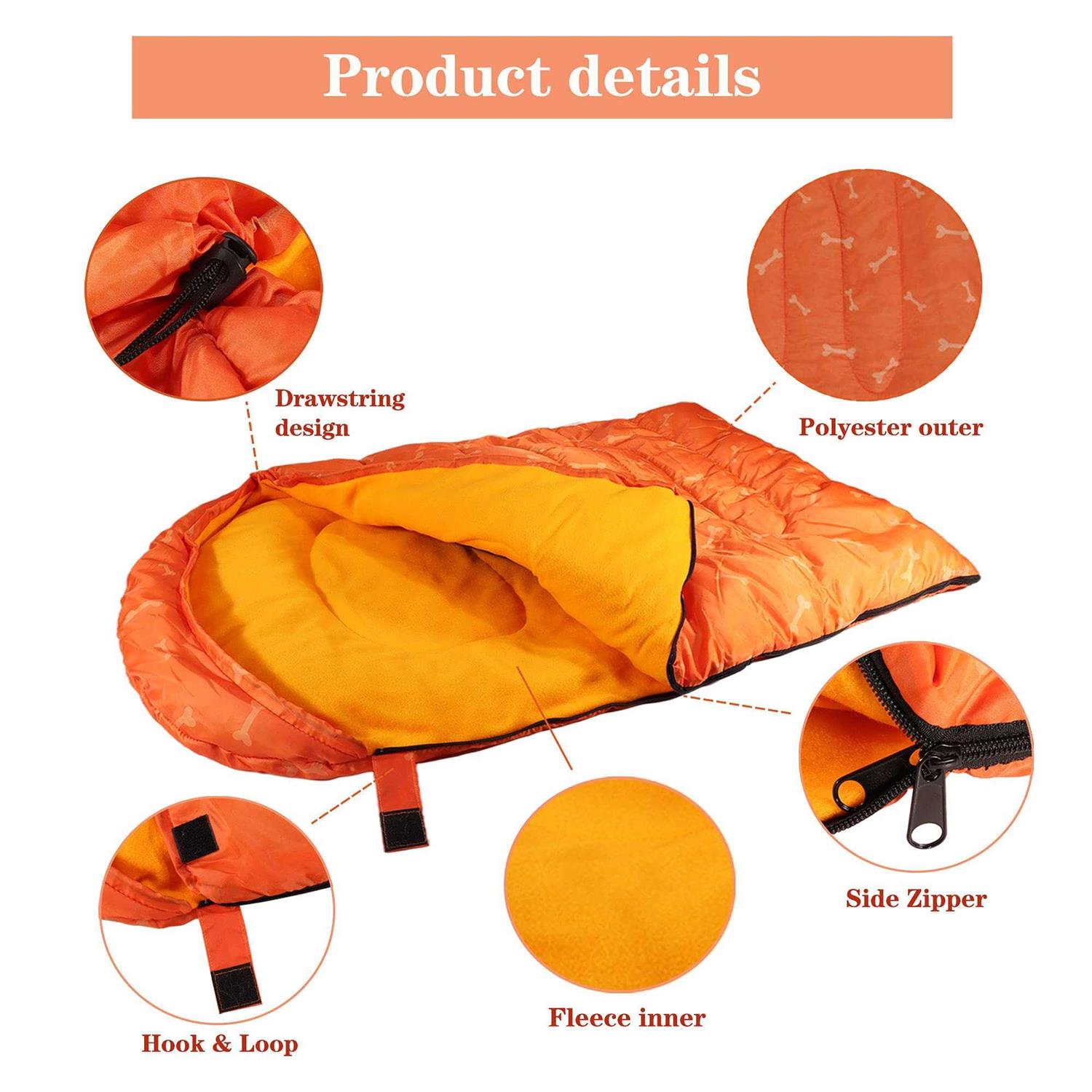 Lifeunion Dog Sleeping Bag with Storage Bag Waterproof Warm Packable Dog Bed for Travel Camping Hiking Backpacking