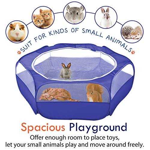 Pawaboo Small Animals Playpen Waterproof Small Pet Cage Tent with Zippered Cover