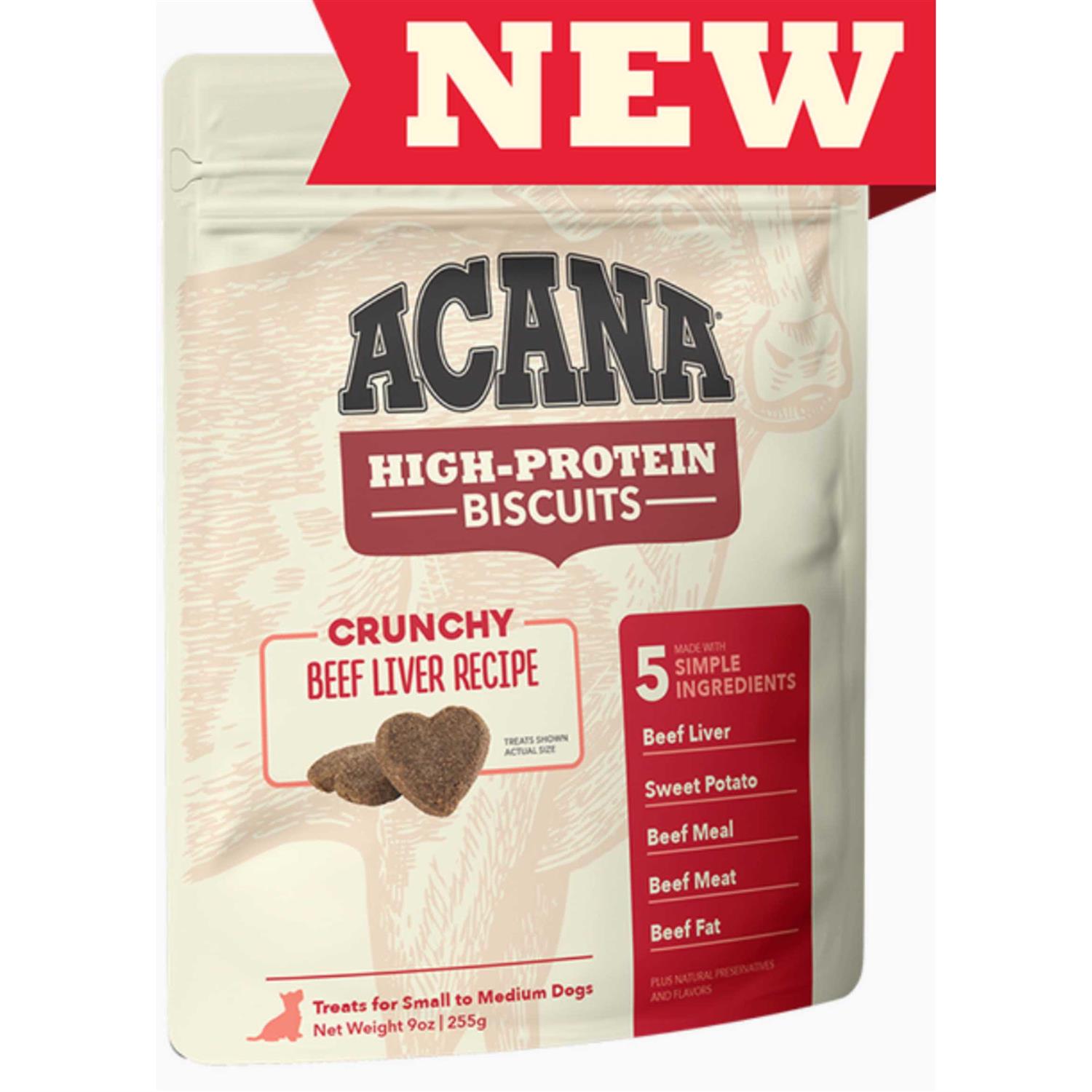 Acana Crunchy Biscuits High-Protein Beef Liver Recipe Dog Treats