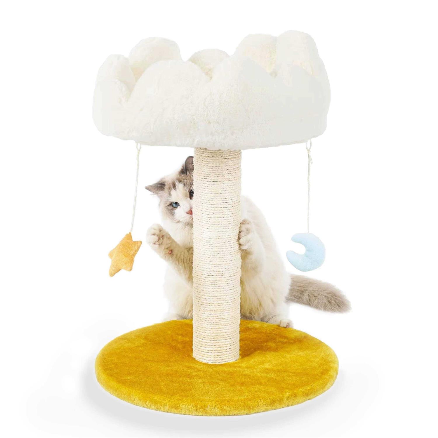 Happi N Pets Cloud Cat Scratching Post with Bed Cat Tree Tower for Indoor Cats