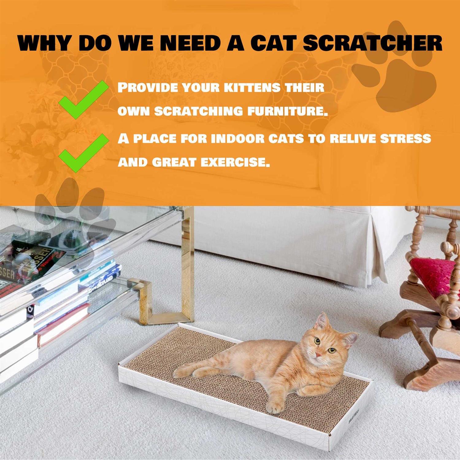 Cardboard Scratcher Pad Scratching Post:Smartbean 3PCS Cat Scratcher Cardboard,Cat Scratch Pad,Cat Scratching Post,Double-Sided Design for Double Lif