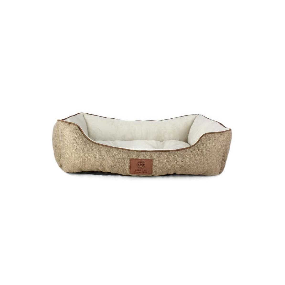 American Kennel Club Taupe Herringbone Cuddler Pet Bed