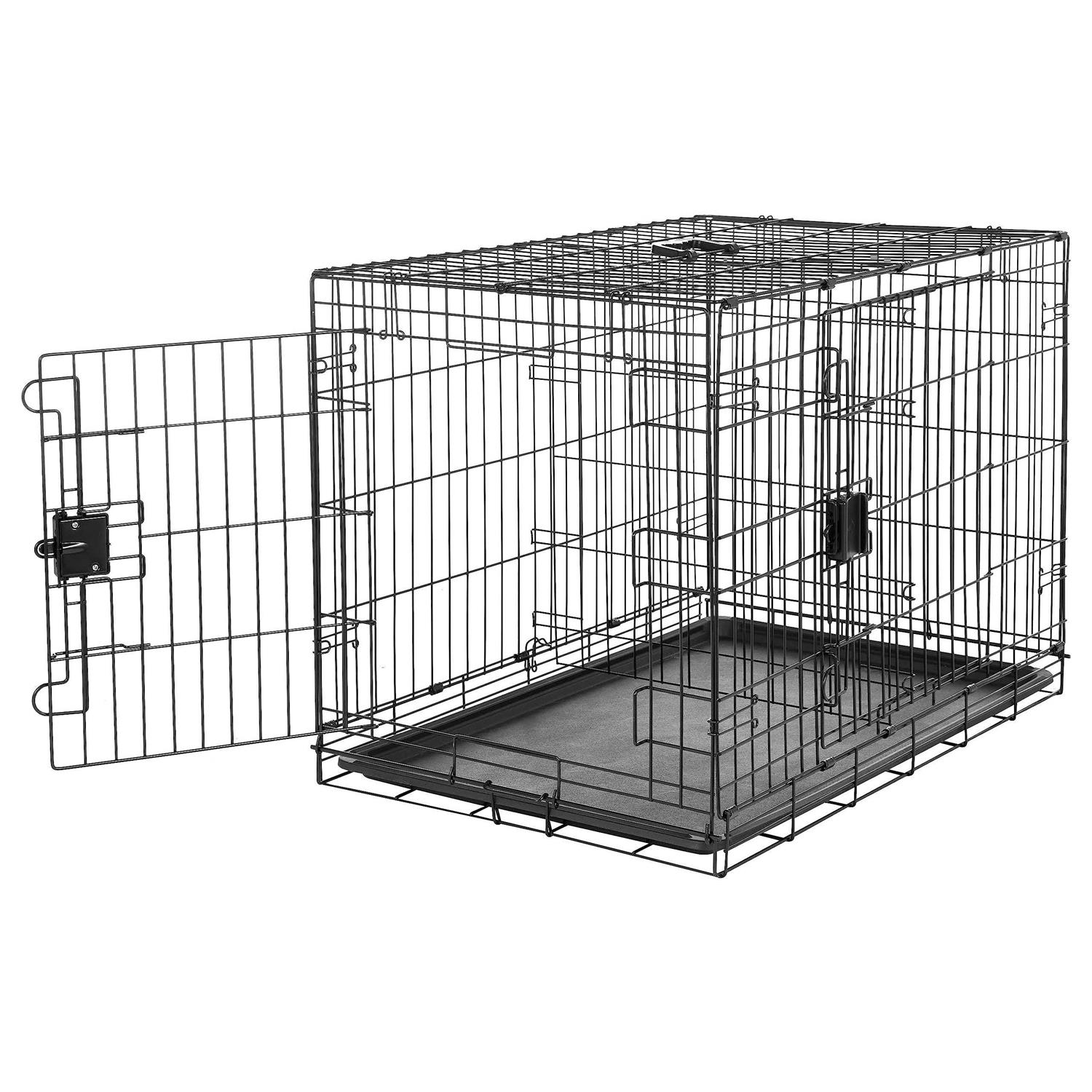 Amazon Basics Foldable Metal Wire Dog Crate with Tray