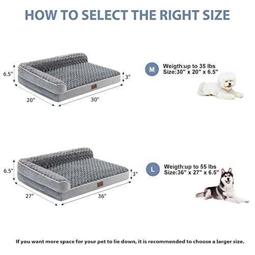 BFPETHOME Large Orthopedic Bed for Large Dogs-Big Waterproof Sofa Dog Bed with Removable Washable Cover, Large Dog Bed with Waterproof Lining and