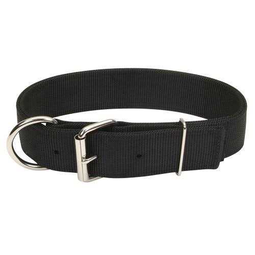 Coastal Pet Macho Dog Double-Ply Nylon Collar with Roller Buckle 1.75 Wide Black