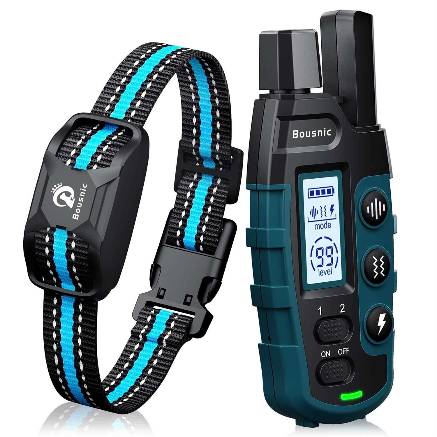 Bousnic Dog Shock collar 3300Ft Dog Training collar with Remote for 5-120lbs Small Medium Large Dogs Rechargeable