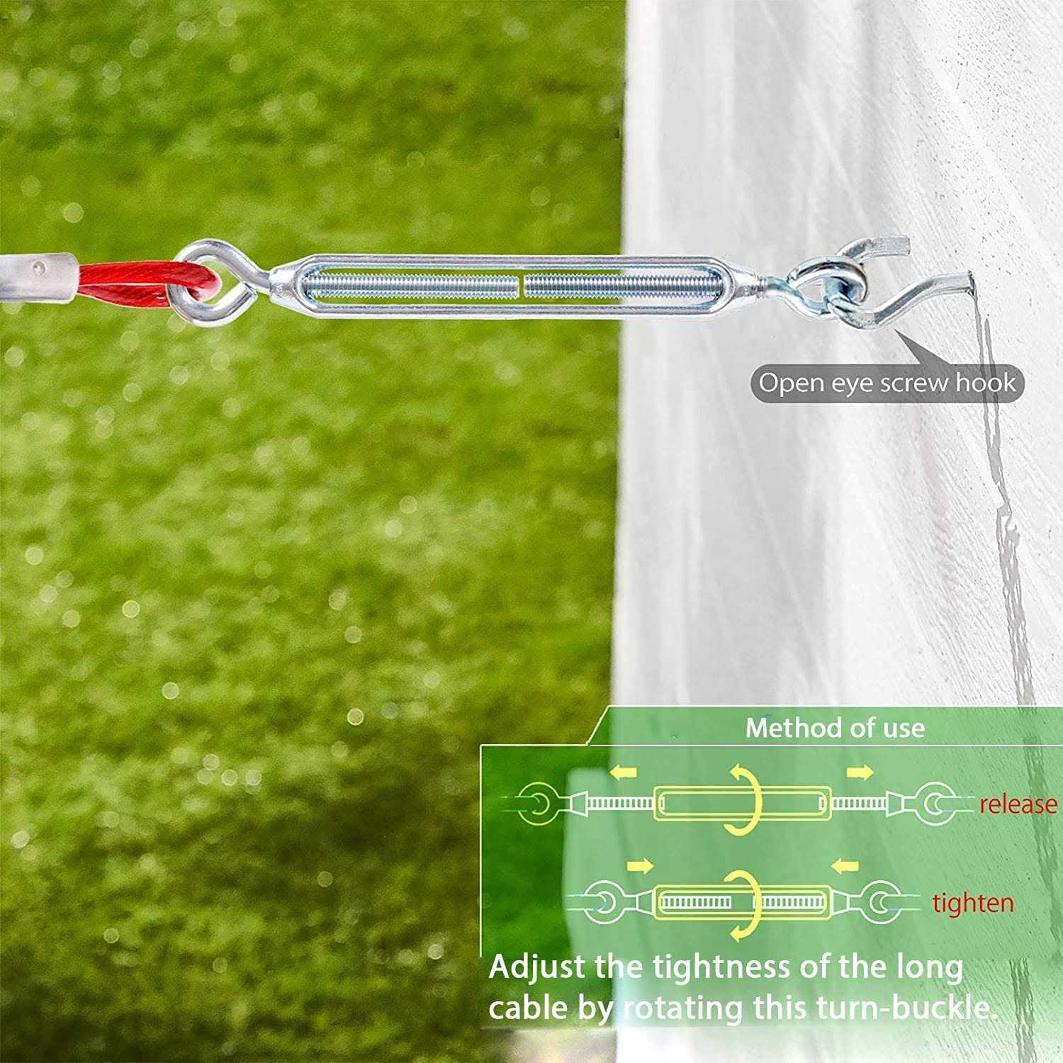 LUFFWELL Dog Runs for Outside 100FT Dog Runner for Yard Dog Tie Out Cable