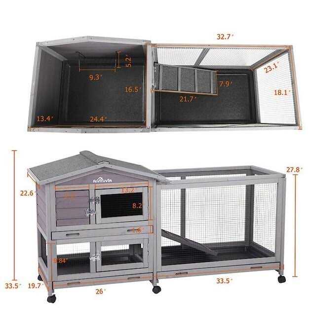 Aivituvin Indoor Outdoor Rabbit Hutch Bunny Cage AIR19