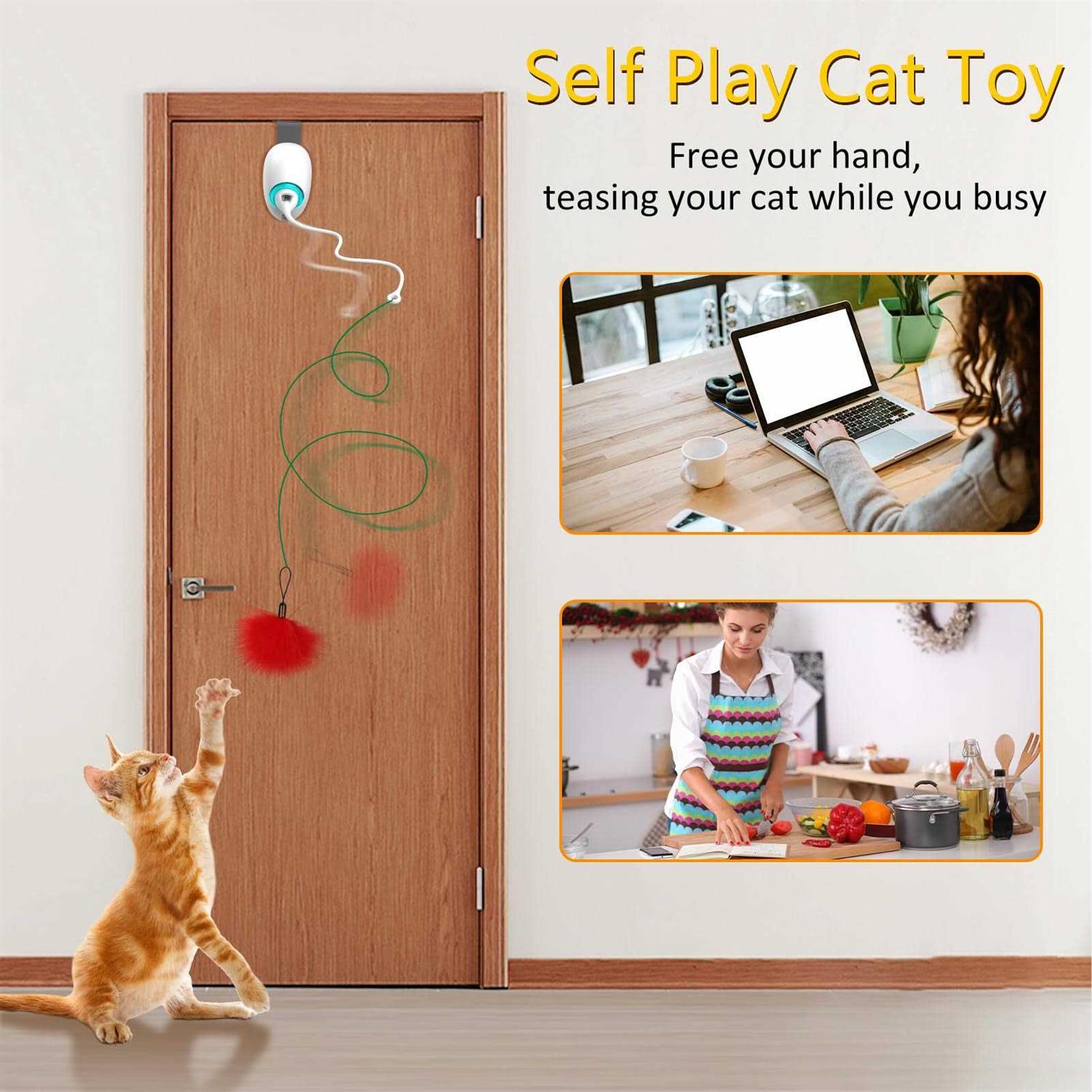 umosis hanging cat toy automatic teaser cat string toy