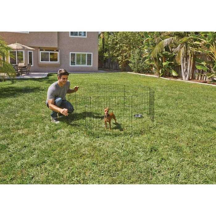 EveryYay Stretch Your Legs Adjustable Black Exercise Pen for Dogs