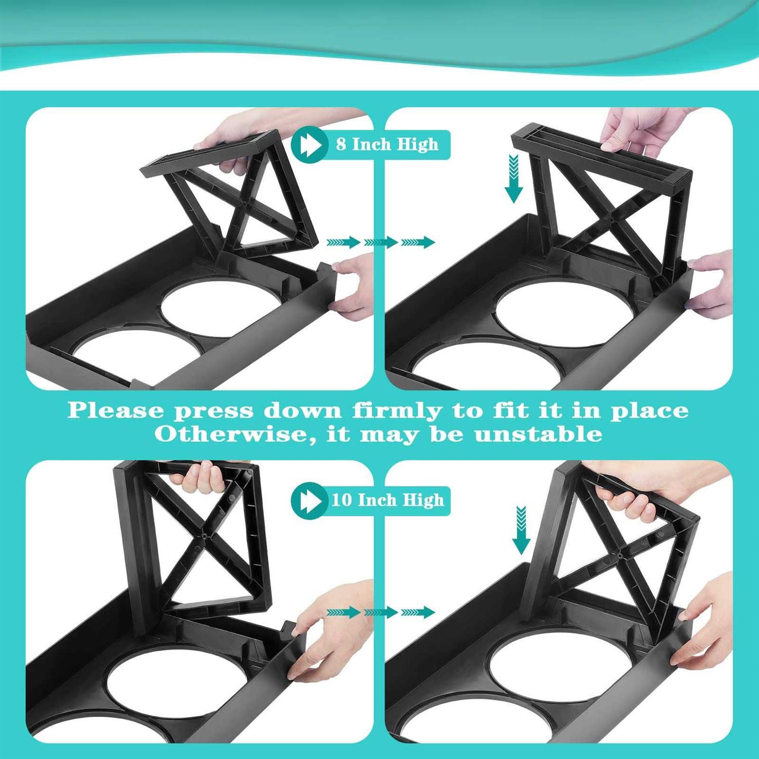 MDEHOPET Dog Bowl Stand for Small Medium Large Dogs 3 Adjustable Heights Elevated Dog Bowls Feeder with Slow Feeder Bowl 2 Stainless Steel Food