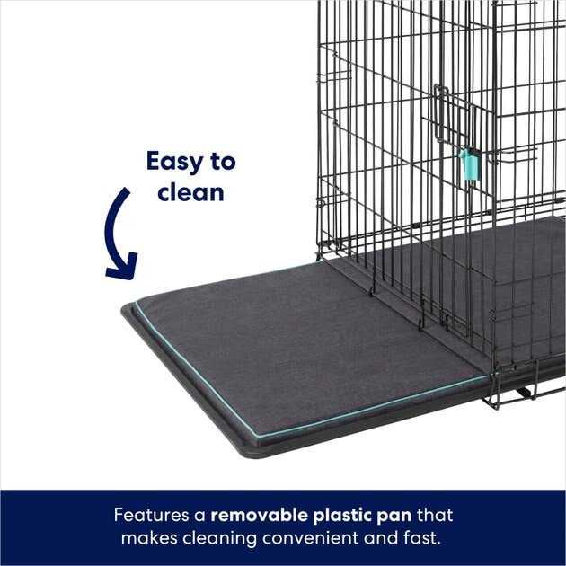 Frisco Enhanced Lock Double Door Fold Carry Wire Dog Crate Mat Kit